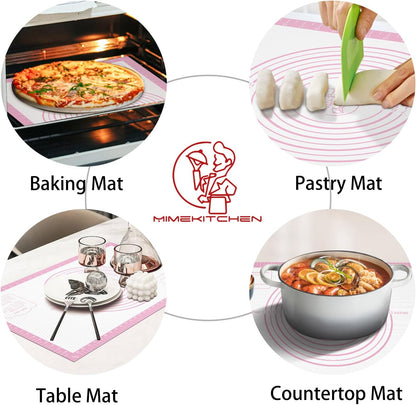 Silicone Baking Mat, Non Stick Pastry Mat Sheet for Dough Rolling, Nonslip Fondant/Pie Crust Mat, Counter Mat Oven Liner Mat for Making Cookies Macarons Bread Baking Supplies Extra Large 26 x 16 Inch