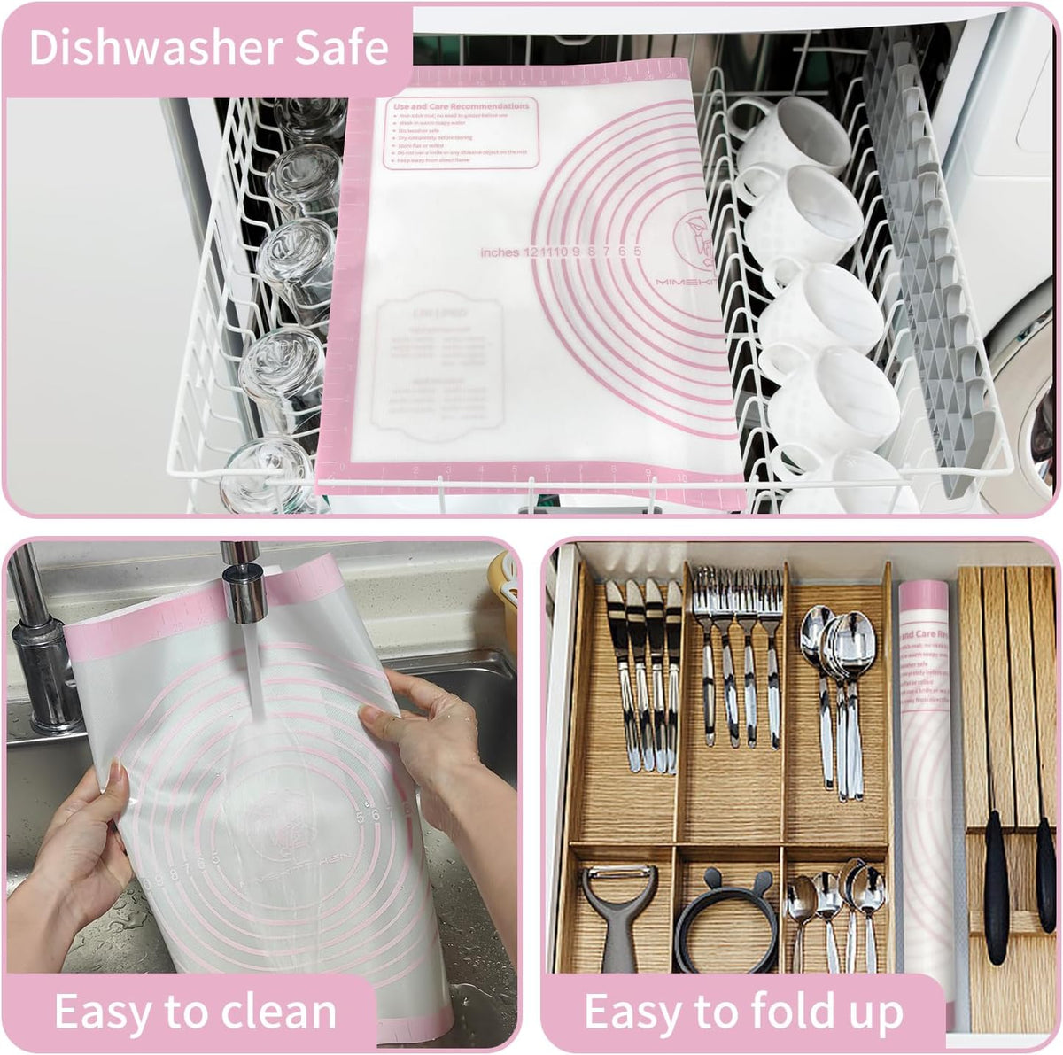 Silicone Baking Mat, Non Stick Pastry Mat Sheet for Dough Rolling, Nonslip Fondant/Pie Crust Mat, Counter Mat Oven Liner Mat for Making Cookies Macarons Bread Baking Supplies Extra Large 26 x 16 Inch