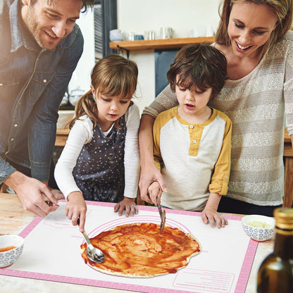 Silicone Baking Mat, Non Stick Pastry Mat Sheet for Dough Rolling, Nonslip Fondant/Pie Crust Mat, Counter Mat Oven Liner Mat for Making Cookies Macarons Bread Baking Supplies Extra Large 26 x 16 Inch