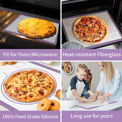 Silicone Baking Mat, Non Stick Pastry Mat Sheet for Dough Rolling, Nonslip Fondant/Pie Crust Mat, Counter Mat Oven Liner Mat for Making Cookies Macarons Bread Baking Supplies Extra Large 26 x 16 Inch