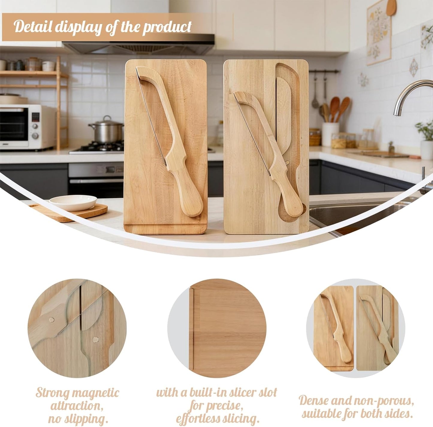 Bread Bow Knife And Board Set | Manual Bread Slicer And Cutter With Matching Crumb Tray & Cutting Board For Homemade Sourdough Bread, French Baguettes, Bagels | Stainless Steel Bow Knife, 40CM Length