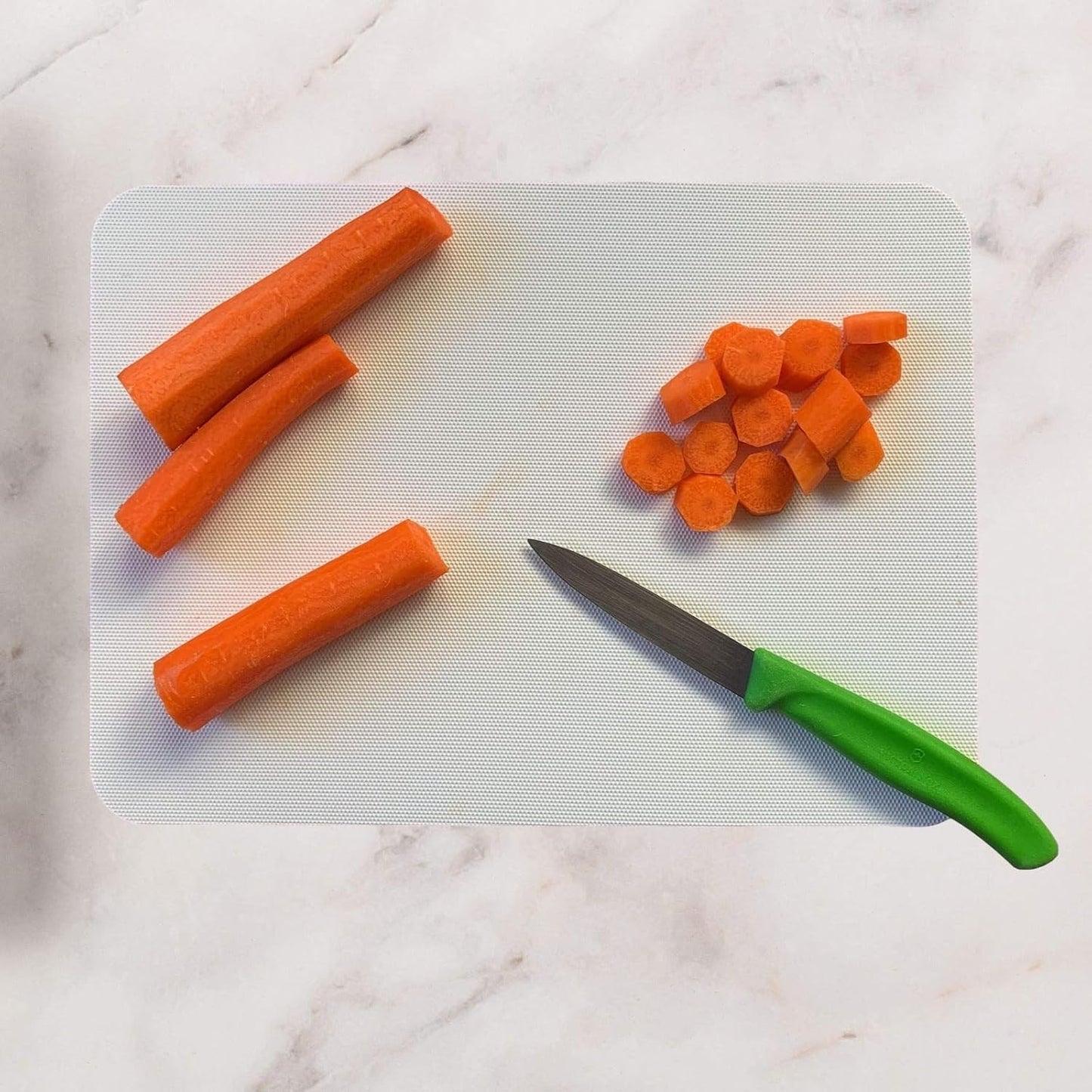 Rectangular Cutting Board Set - Color-Coded Cutting Mats for Kitchen - Dishwasher-Safe Plastic Chopping Board - Pack of 4, 8 x 11 in, Light Gray