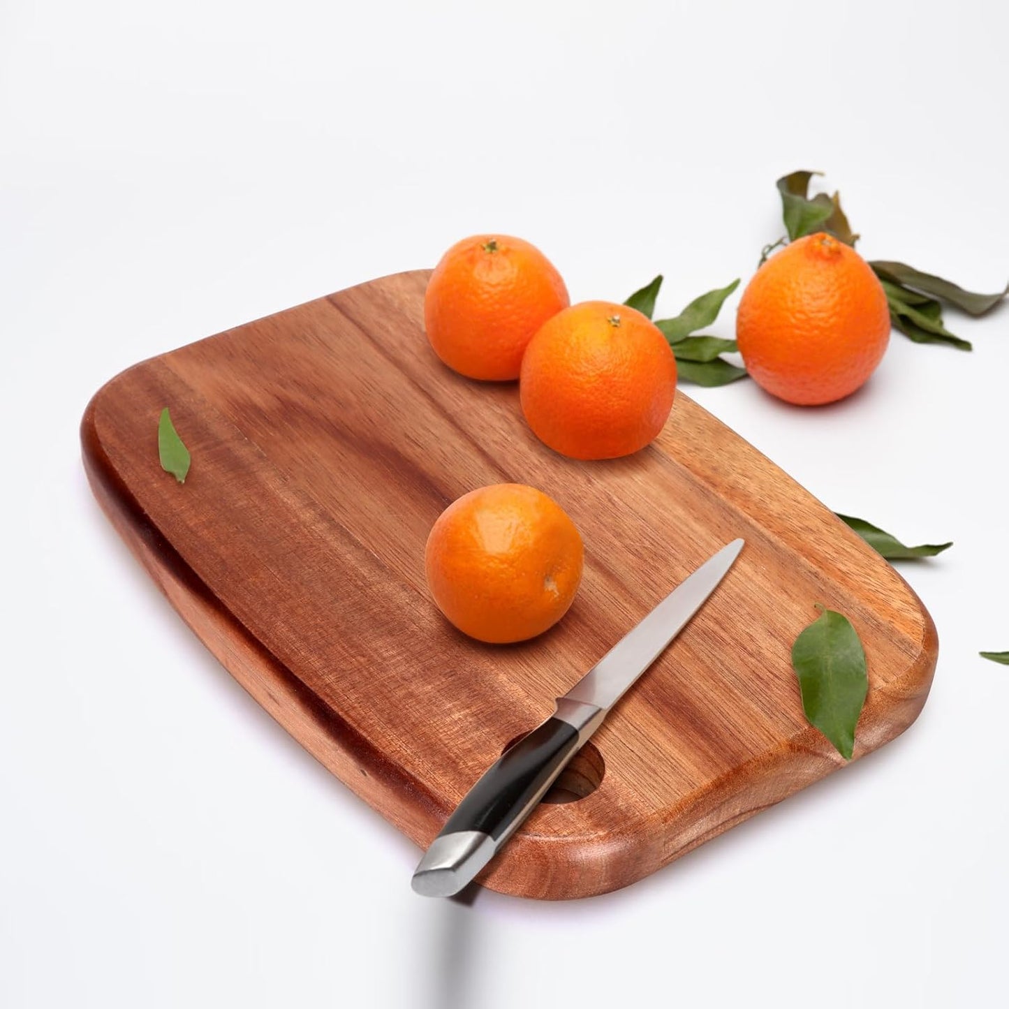 Small Acacia Wood Cutting Boards for Kitchen with Hanging | Medium Wooden Cutting Board for Vegetables, Fruit, Bread, Meat, Cheese, Charcuterie - BPA Free, 10" x 8"