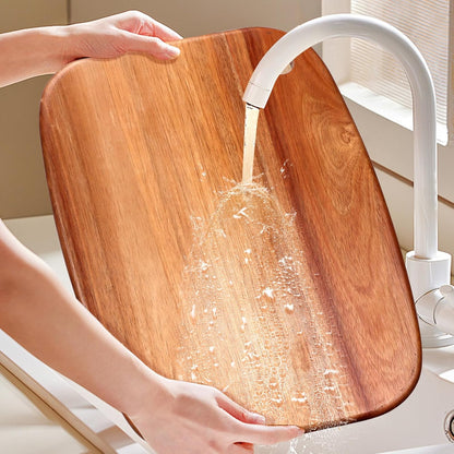 Small Acacia Wood Cutting Boards for Kitchen with Hanging | Medium Wooden Cutting Board for Vegetables, Fruit, Bread, Meat, Cheese, Charcuterie - BPA Free, 10" x 8"