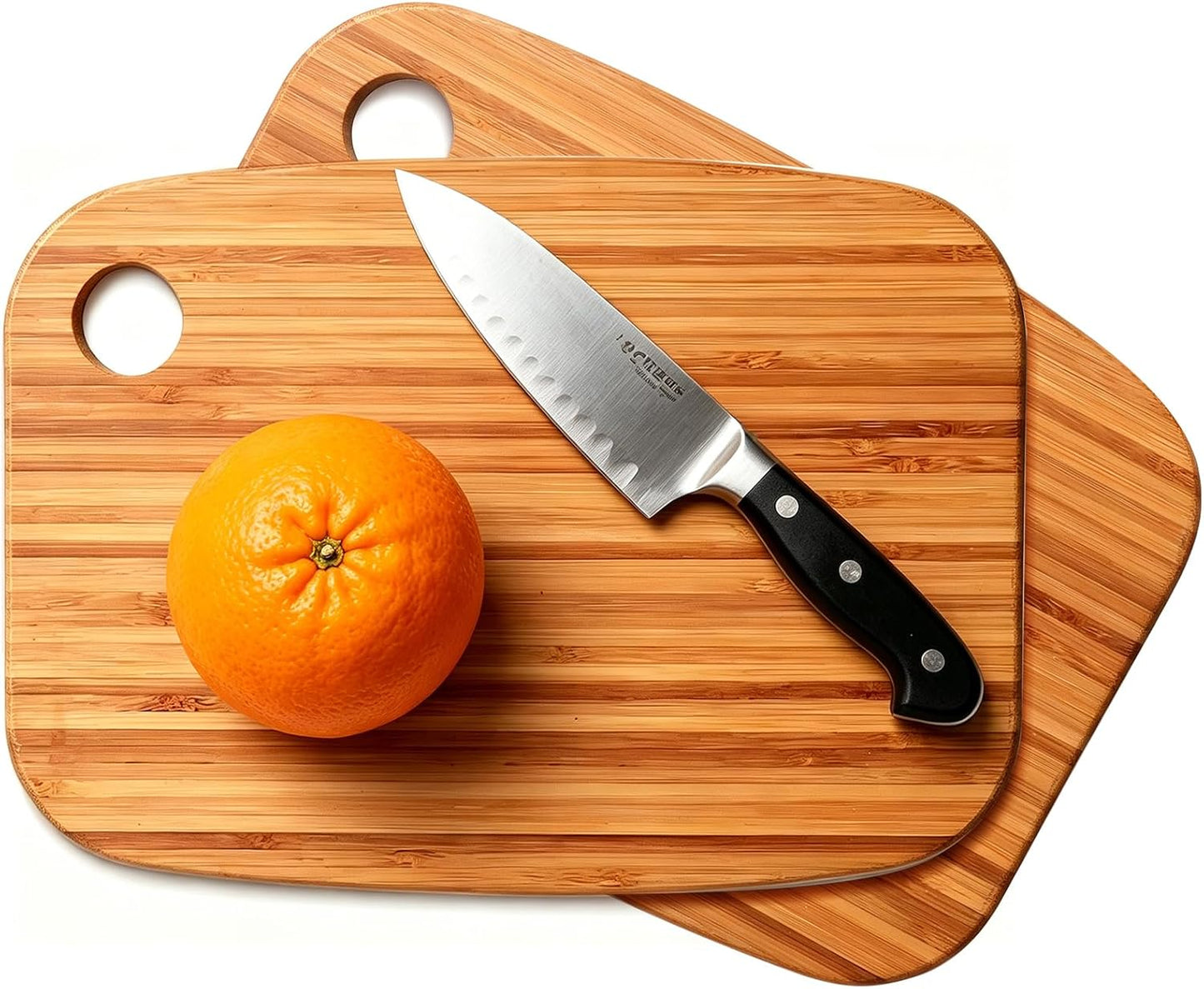 Small Acacia Wood Cutting Boards for Kitchen with Hanging | Medium Wooden Cutting Board for Vegetables, Fruit, Bread, Meat, Cheese, Charcuterie - BPA Free, 10" x 8"