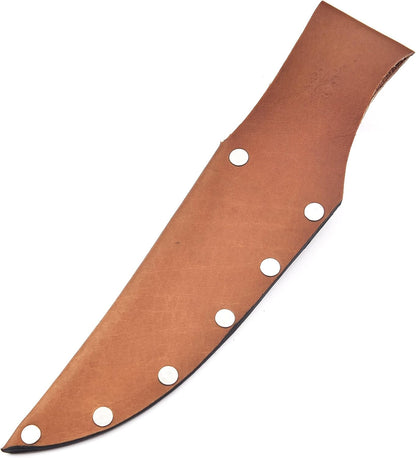 Genuine Leather Knife Sheath for Fixed Blade 6 Inch Knives - Brown Basket Weave Sheaths with Belt Holder