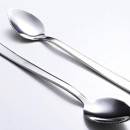 2Pcs Grapefruit Spoon Stainless Steel Fruit Spoon,Stainless Steel Spoon,Dessert Spoons,Serrated Edge Ice Cream Scrape Cut Spoons For Fruit Dessert Cheese Vegetables Kitchen Tool with Non-stick Plating