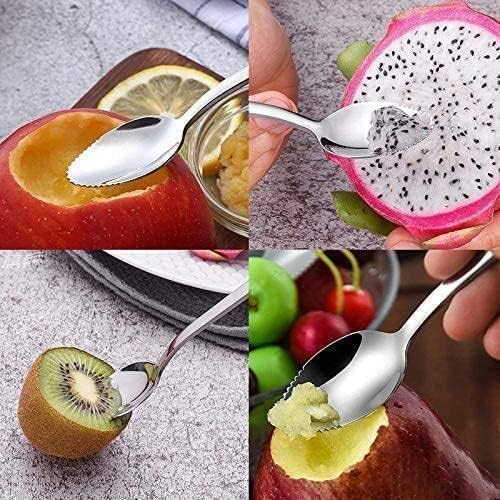 2Pcs Grapefruit Spoon Stainless Steel Fruit Spoon,Stainless Steel Spoon,Dessert Spoons,Serrated Edge Ice Cream Scrape Cut Spoons For Fruit Dessert Cheese Vegetables Kitchen Tool with Non-stick Plating