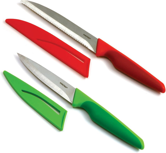 Grip-EZ 2-Piece 3.5 Paring and 5-Inch Tomato/Utility Knife Set, One Size, Multicolored (1218)