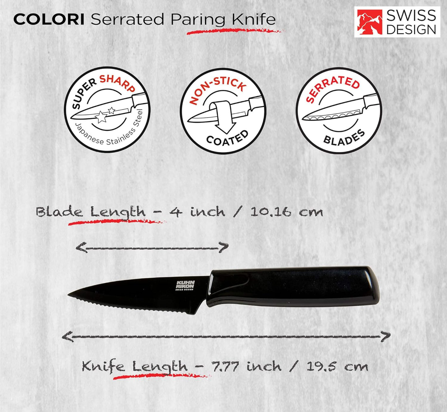COLORI Straight and Serrated Paring Knife with Safety Sheath, 4 inch/10.16 cm Blade, Set of 2, Green and Yellow