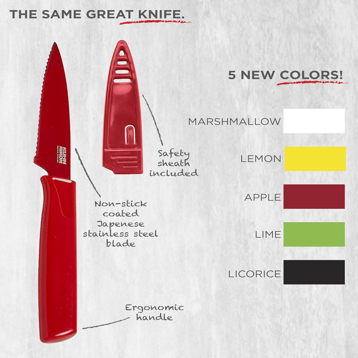 COLORI Straight and Serrated Paring Knife with Safety Sheath, 4 inch/10.16 cm Blade, Set of 2, Green and Yellow