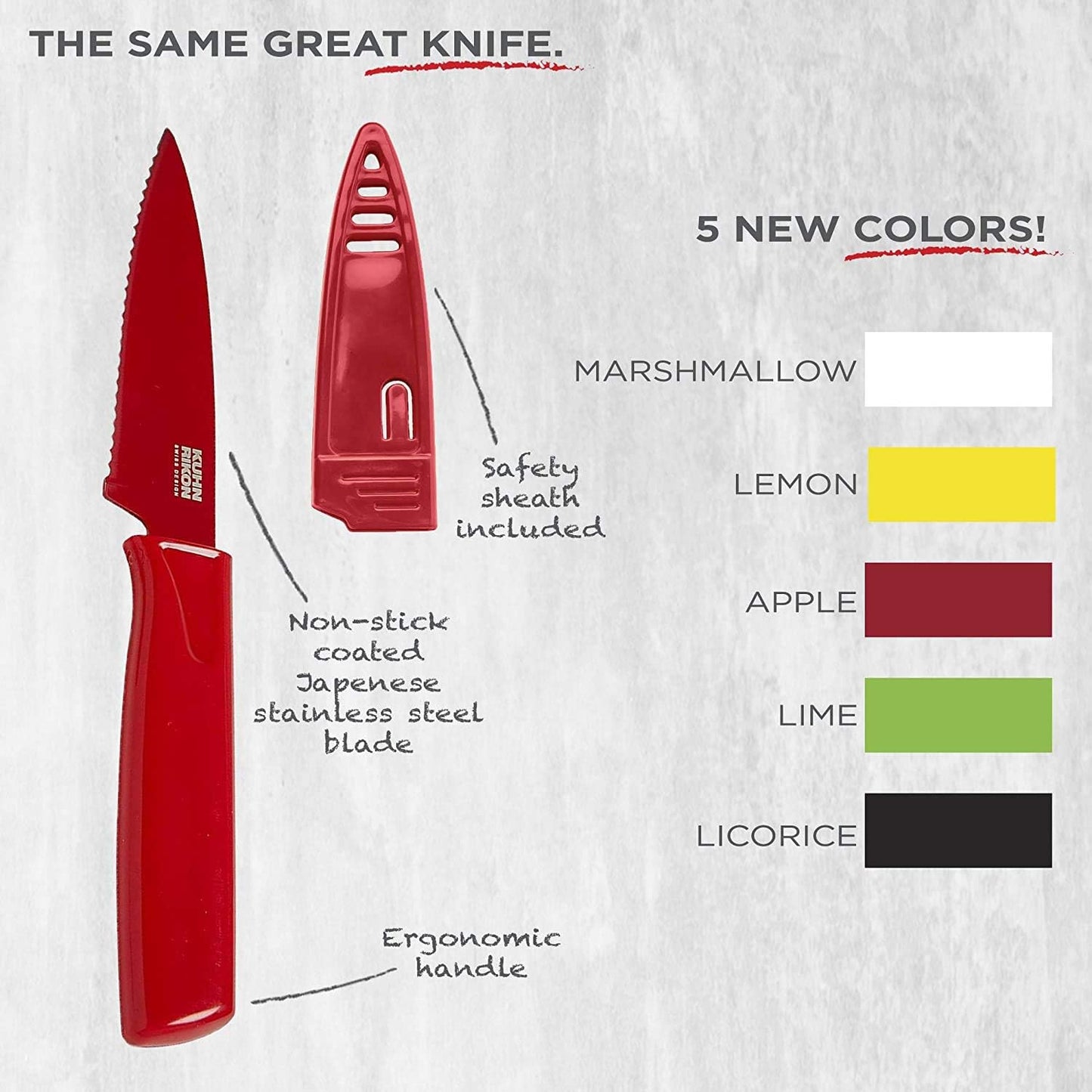 COLORI Straight and Serrated Paring Knife with Safety Sheath, 4 inch/10.16 cm Blade, Set of 2, Green and Yellow