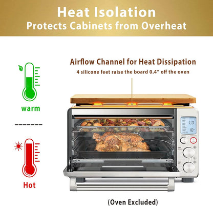 Cutting board Compatible with Breville BOV800XL/845BSS/860BSS Smart Oven Air Fryer, Accessories for Countertop Convection Oven, Heat Resistant Silicone Feet, Creates Storage Space, Protects Cabinets