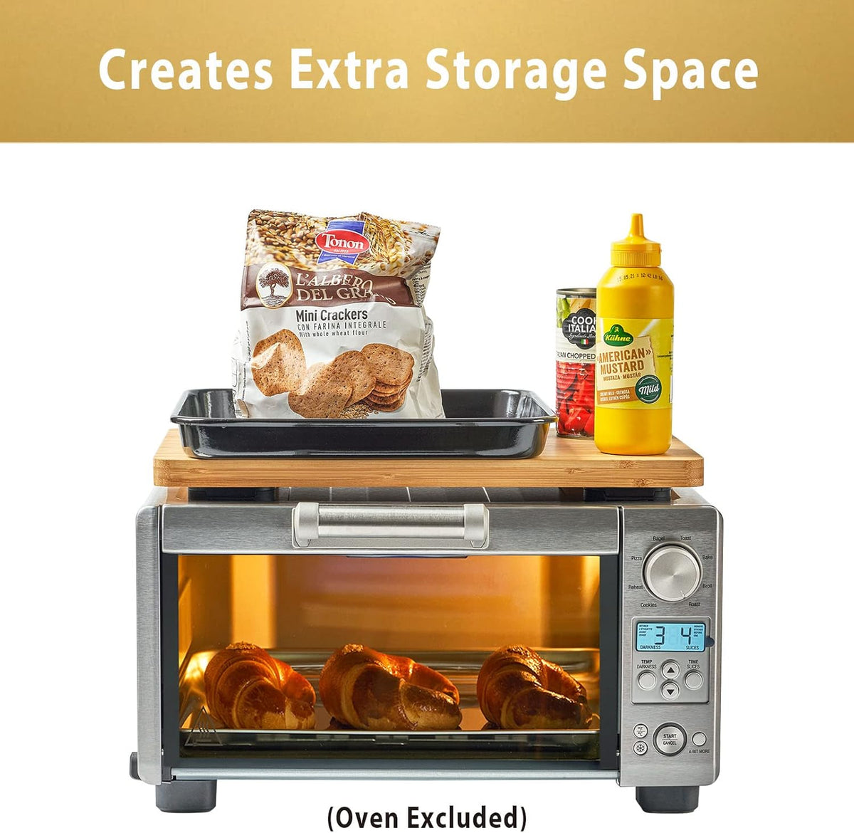 Cutting board Compatible with Breville BOV800XL/845BSS/860BSS Smart Oven Air Fryer, Accessories for Countertop Convection Oven, Heat Resistant Silicone Feet, Creates Storage Space, Protects Cabinets