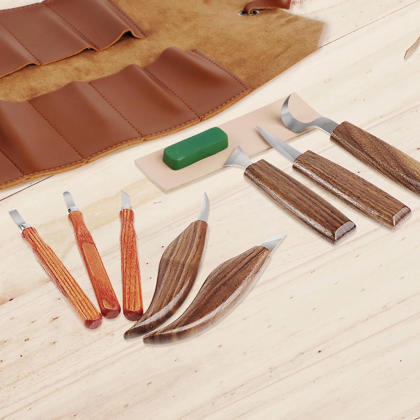 Tekchic Wood Carving Kit Deluxe-Whittling Knife, Wood Carving Knife Set | Wood Whittling Kit for Beginners, Carving Knife Woodworking Wood Carving Tools Set with Large Leather Case