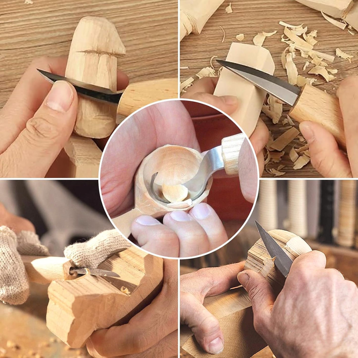 Tekchic Wood Carving Kit Deluxe-Whittling Knife, Wood Carving Knife Set | Wood Whittling Kit for Beginners, Carving Knife Woodworking Wood Carving Tools Set with Large Leather Case