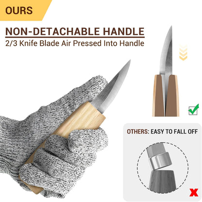 Tekchic Wood Carving Kit Deluxe-Whittling Knife, Wood Carving Knife Set | Wood Whittling Kit for Beginners, Carving Knife Woodworking Wood Carving Tools Set with Large Leather Case