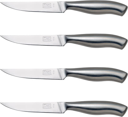 Insignia Steel 4-Piece Steak Knives, 4.5" Stainless Steel Blades for Effortless Cutting, For Home Kitchen and Professional Use