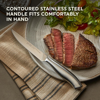 Insignia Steel 4-Piece Steak Knives, 4.5" Stainless Steel Blades for Effortless Cutting, For Home Kitchen and Professional Use