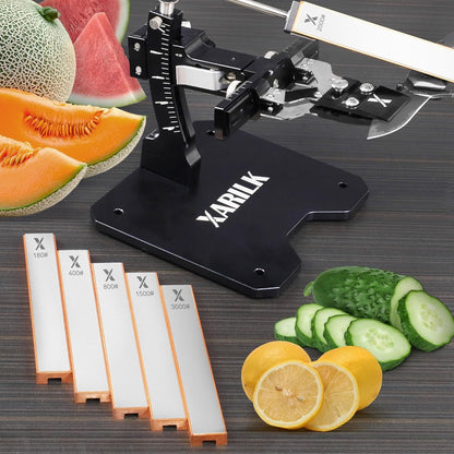 6 PCS Diamond Sharpening Stone Set, Fast Edge Restoration | 180/400/800/1500/2000/3000 grit, 6.2 × 0.9" plates, Fits XARILK sharpening systems, Coarse to fine sharpening