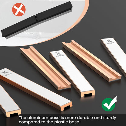 6 PCS Diamond Sharpening Stone Set, Fast Edge Restoration | 180/400/800/1500/2000/3000 grit, 6.2 × 0.9" plates, Fits XARILK sharpening systems, Coarse to fine sharpening