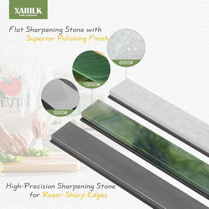6 PCS Diamond Sharpening Stone Set, Fast Edge Restoration | 180/400/800/1500/2000/3000 grit, 6.2 × 0.9" plates, Fits XARILK sharpening systems, Coarse to fine sharpening