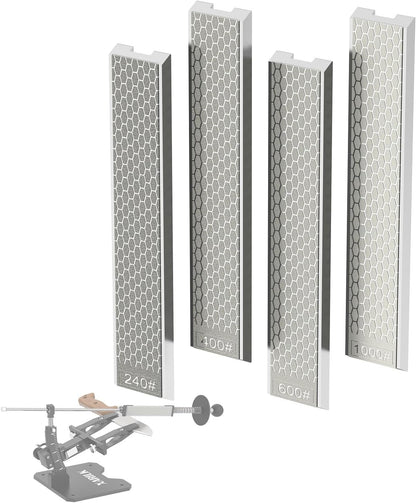 6 PCS Diamond Sharpening Stone Set, Fast Edge Restoration | 180/400/800/1500/2000/3000 grit, 6.2 × 0.9" plates, Fits XARILK sharpening systems, Coarse to fine sharpening