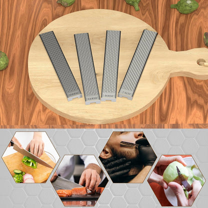 6 PCS Diamond Sharpening Stone Set, Fast Edge Restoration | 180/400/800/1500/2000/3000 grit, 6.2 × 0.9" plates, Fits XARILK sharpening systems, Coarse to fine sharpening