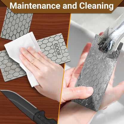 6 PCS Diamond Sharpening Stone Set, Fast Edge Restoration | 180/400/800/1500/2000/3000 grit, 6.2 × 0.9" plates, Fits XARILK sharpening systems, Coarse to fine sharpening