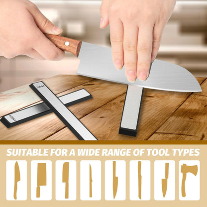 6 PCS Diamond Sharpening Stone Set, Fast Edge Restoration | 180/400/800/1500/2000/3000 grit, 6.2 × 0.9" plates, Fits XARILK sharpening systems, Coarse to fine sharpening