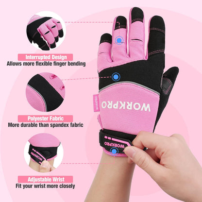 Safety Work Gloves, Mechanic Working Gloves for Men Women, Touch Screen, Terry Fabric, Non-Slip