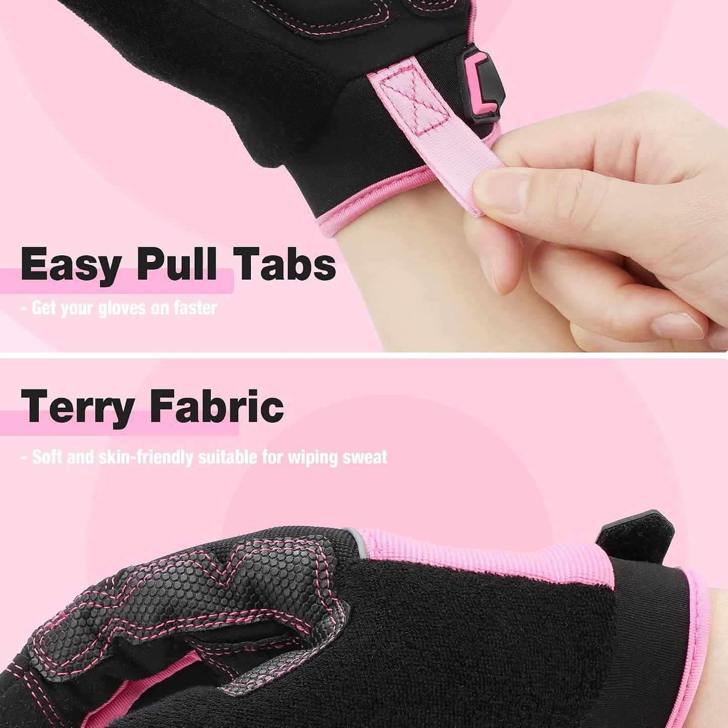 Safety Work Gloves, Mechanic Working Gloves for Men Women, Touch Screen, Terry Fabric, Non-Slip