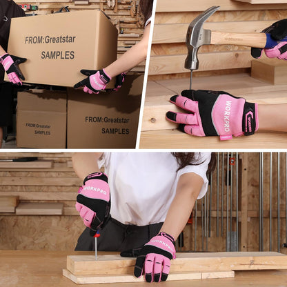 Safety Work Gloves, Mechanic Working Gloves for Men Women, Touch Screen, Terry Fabric, Non-Slip