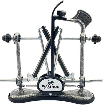 Warthog V-Sharp A4 Knife Sharpener, Ideal for Home Cooks, Fishermen, Hunters, Diamond Rods, Adjustable Angles, Metal Frame