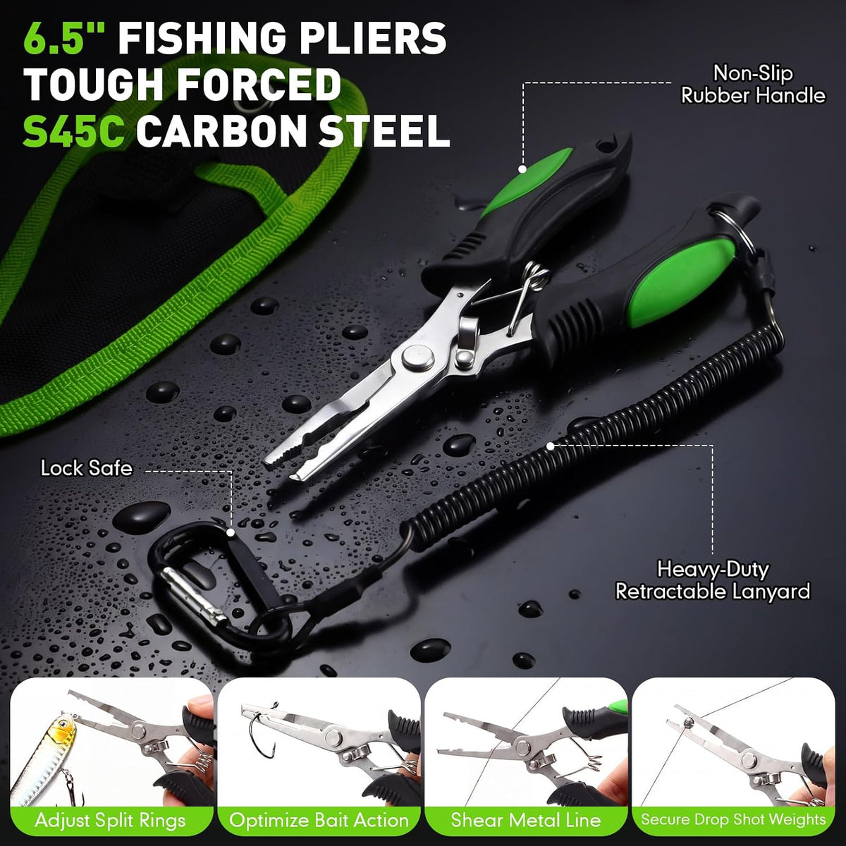 14 Pcs Fishing Tool Kit, Fillet Knife, Fishing Pliers with Lanyard, Digital Scale, Lip Gripper, Hook Remover Fish Scaler Braid Scissors Gloves Sharpening Rod Retractor Towel Bag