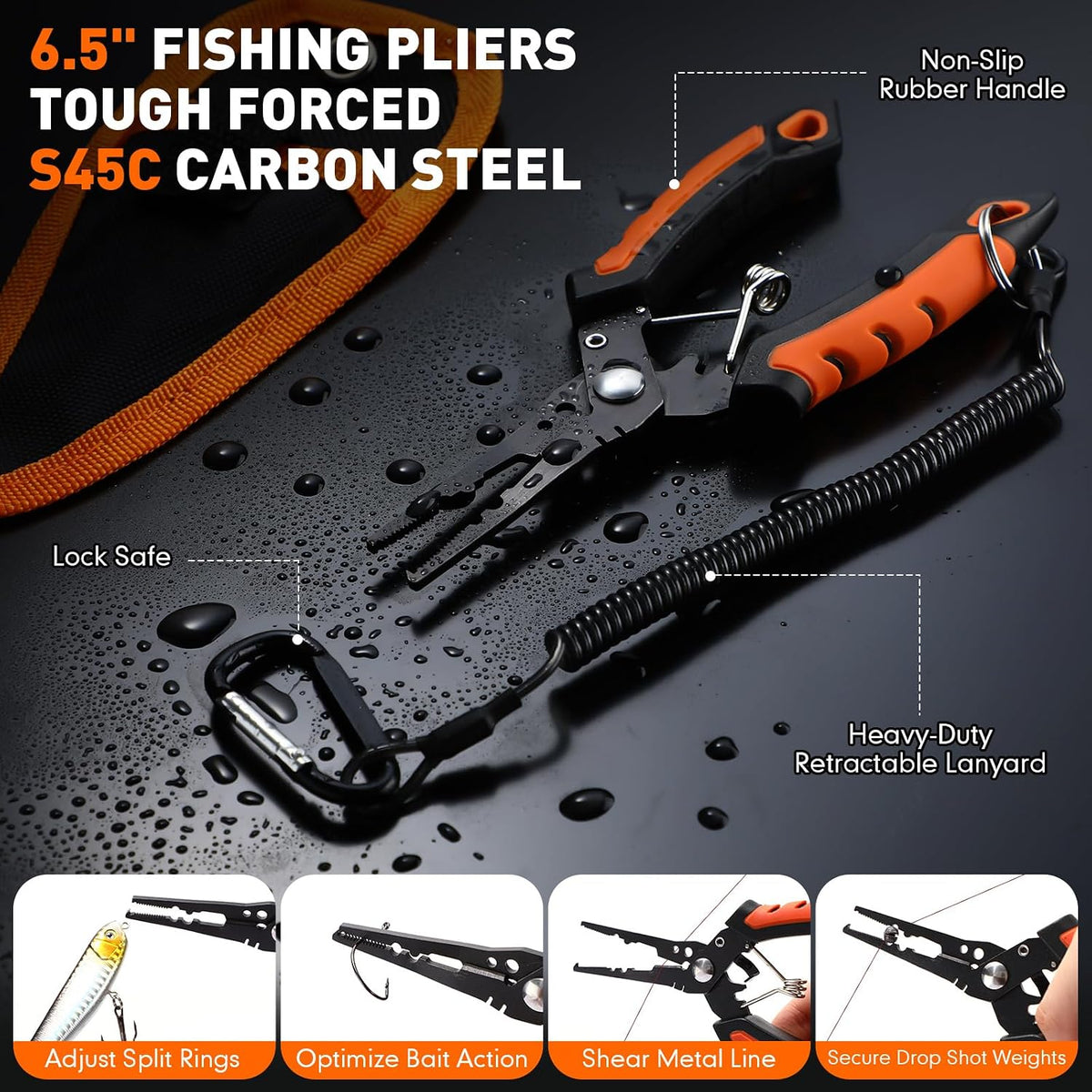 14 Pcs Fishing Tool Kit, Fillet Knife, Fishing Pliers with Lanyard, Digital Scale, Lip Gripper, Hook Remover Fish Scaler Braid Scissors Gloves Sharpening Rod Retractor Towel Bag