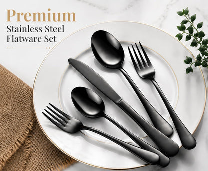 49PCS Silverware Set with Organizer, Stainless Steel Flatware Drawer Cutlery Set for 8, Kitchen Utensils with Steak Knives Mirror Polished Dinner Knife Forks Spoons Tableware Service Tray