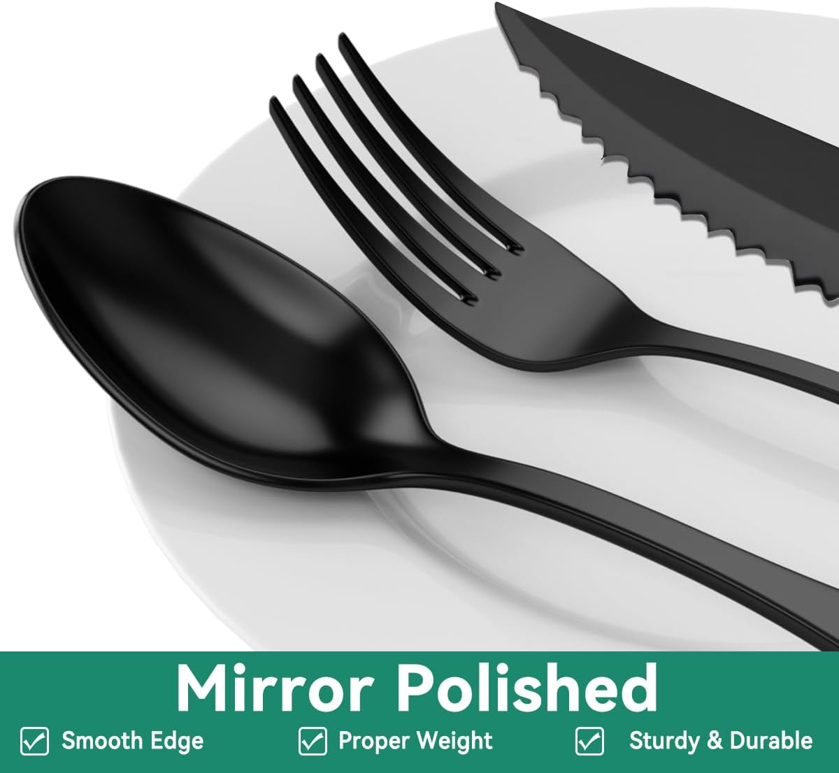 49PCS Silverware Set with Organizer, Stainless Steel Flatware Drawer Cutlery Set for 8, Kitchen Utensils with Steak Knives Mirror Polished Dinner Knife Forks Spoons Tableware Service Tray