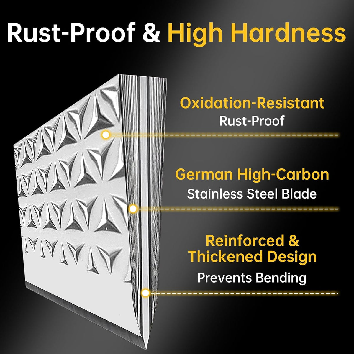Kitchen Knife Set 14 Pcs with Magnet Holder, Strong Magnetic Knife Strip for Wall, Knives Block Set with Sheath, Chef Knives and Santoku Knives, Stainless Steel Blade, Dishwasher Safe -Silver