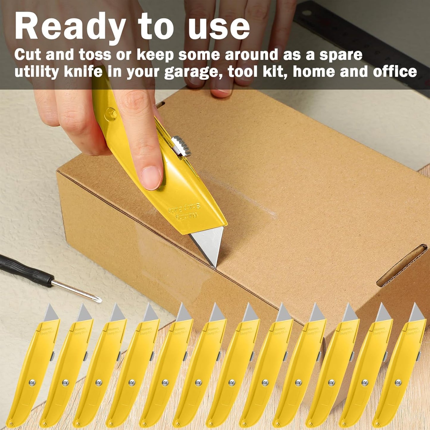 30 Pcs Box Cutter Bulk Retractable Blade Utility Knife Heavy Duty Aluminum Alloy Razor Shell Knife for Cartons, Cardboard and Boxes, DIY, Factory, Home(Red)
