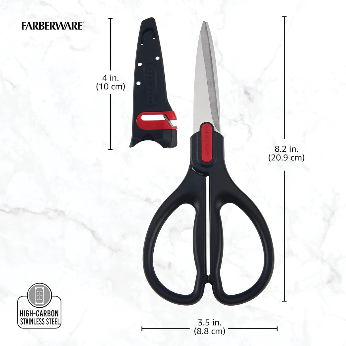 Self-Sharpening Stainless Steel All-Purpose Shears with Edgekeeper Sleeve