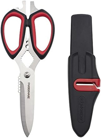 Self-Sharpening Stainless Steel All-Purpose Shears with Edgekeeper Sleeve