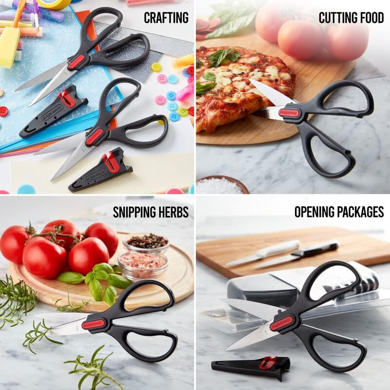 Self-Sharpening Stainless Steel All-Purpose Shears with Edgekeeper Sleeve