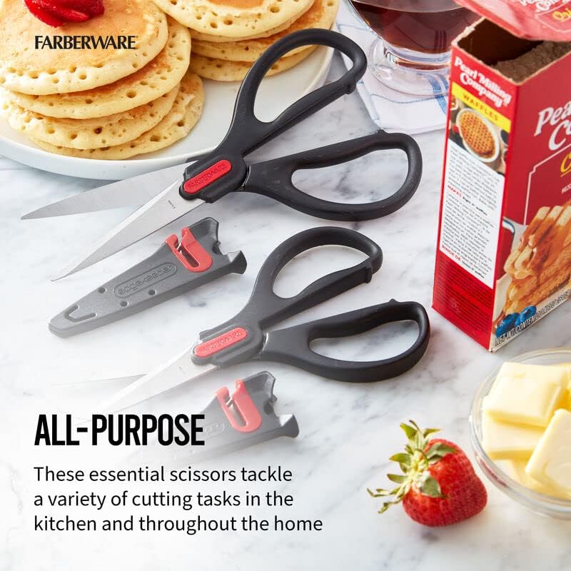 Self-Sharpening Stainless Steel All-Purpose Shears with Edgekeeper Sleeve