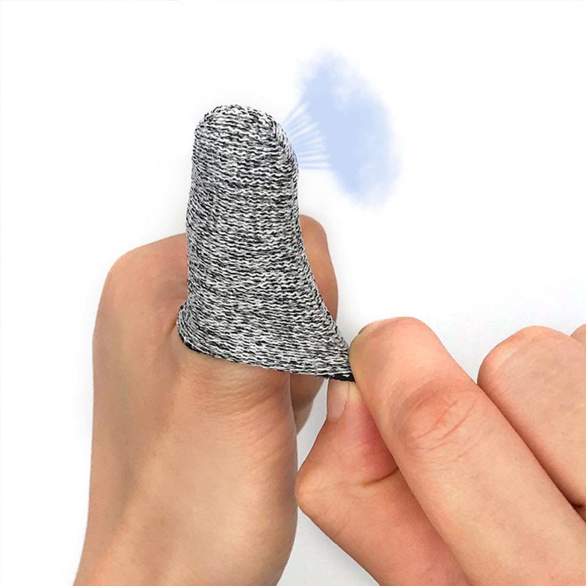 10pcs Cut Resistant Finger Sleeves Anti-wear Finger Cots Covers for Kitchen Cooking and Food Preparation Reusable Gray