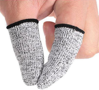 10pcs Cut Resistant Finger Sleeves Anti-wear Finger Cots Covers for Kitchen Cooking and Food Preparation Reusable Gray