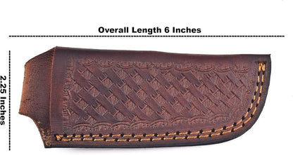 Leather Knife Sheath, Pocket Folding Knife Sheath with Belt Loop, Knife Cover,Knife Holster for Belt
