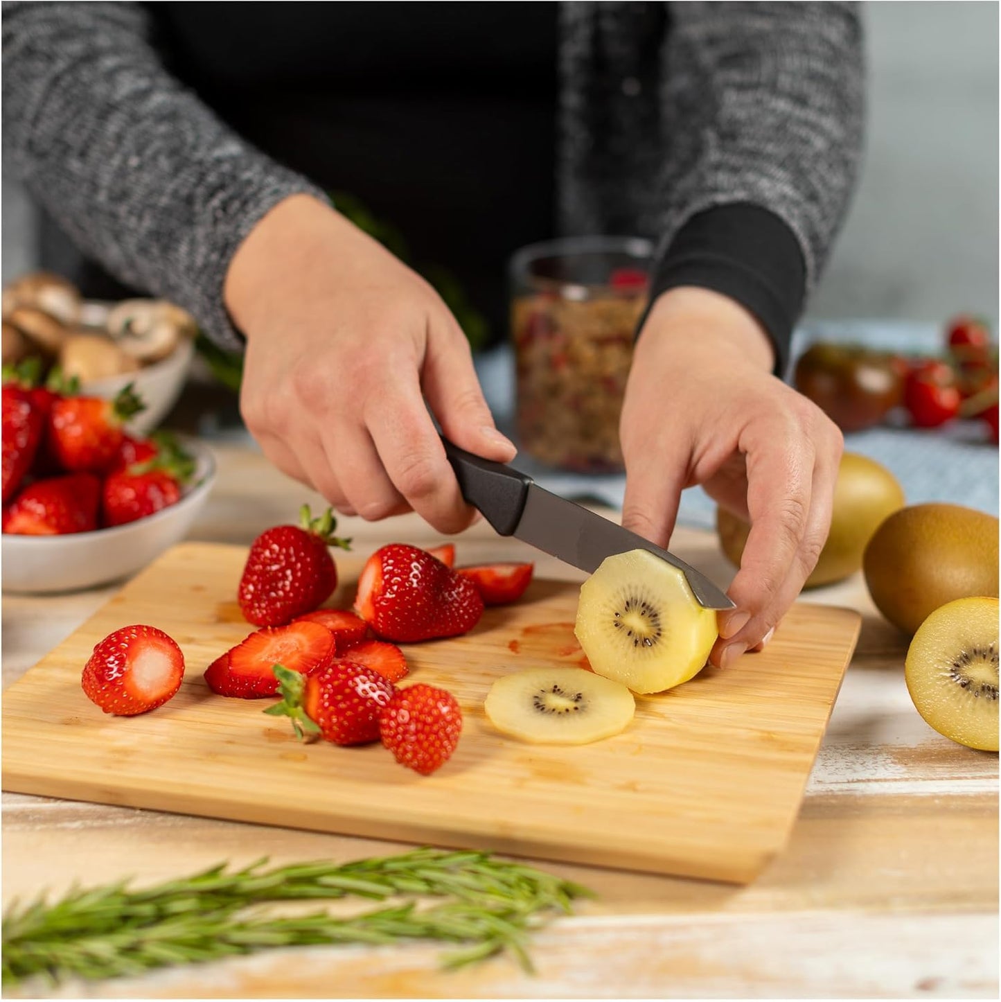 ICED Paring Knife 3.54 Inch, Ice Hardened German Stainless Steel, Razor Sharp Titanium Coated Blade, Precision Everyday Kitchen Knife