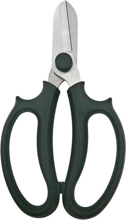 Gardening Scissor Black Sharp Blade Steel Alloy Garden Shears for Cutting Flowers Trimming Plants of Yard Florist Rose Herb Hedge and Fruits Picking