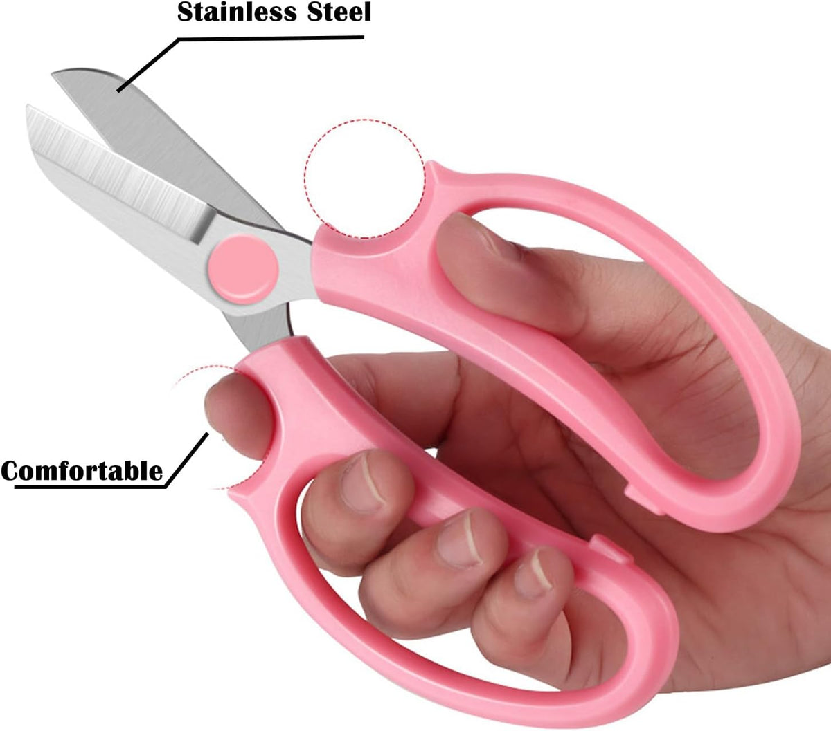 Gardening Scissor Black Sharp Blade Steel Alloy Garden Shears for Cutting Flowers Trimming Plants of Yard Florist Rose Herb Hedge and Fruits Picking